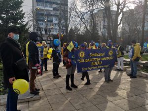 Protest în fața Prefecturii pentru respectarea drepturilor legale și morale ale lucrătorilor din Sănătate
