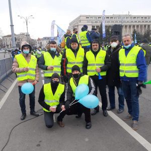 Sindicaliști buzoieni, la protest în Piața Victoriei