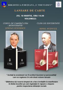 Scriitorii Ionel Stănuță și Ștefan Stănescu, ca două „cărți deschise” gata pentru un eveniment cultural de excepție la Biblioteca Județeană „Vasile Voiculescu”